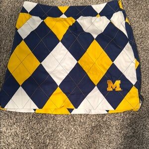 Michigan Argyle Pattern Skirt - Blue, Yellow, White skort